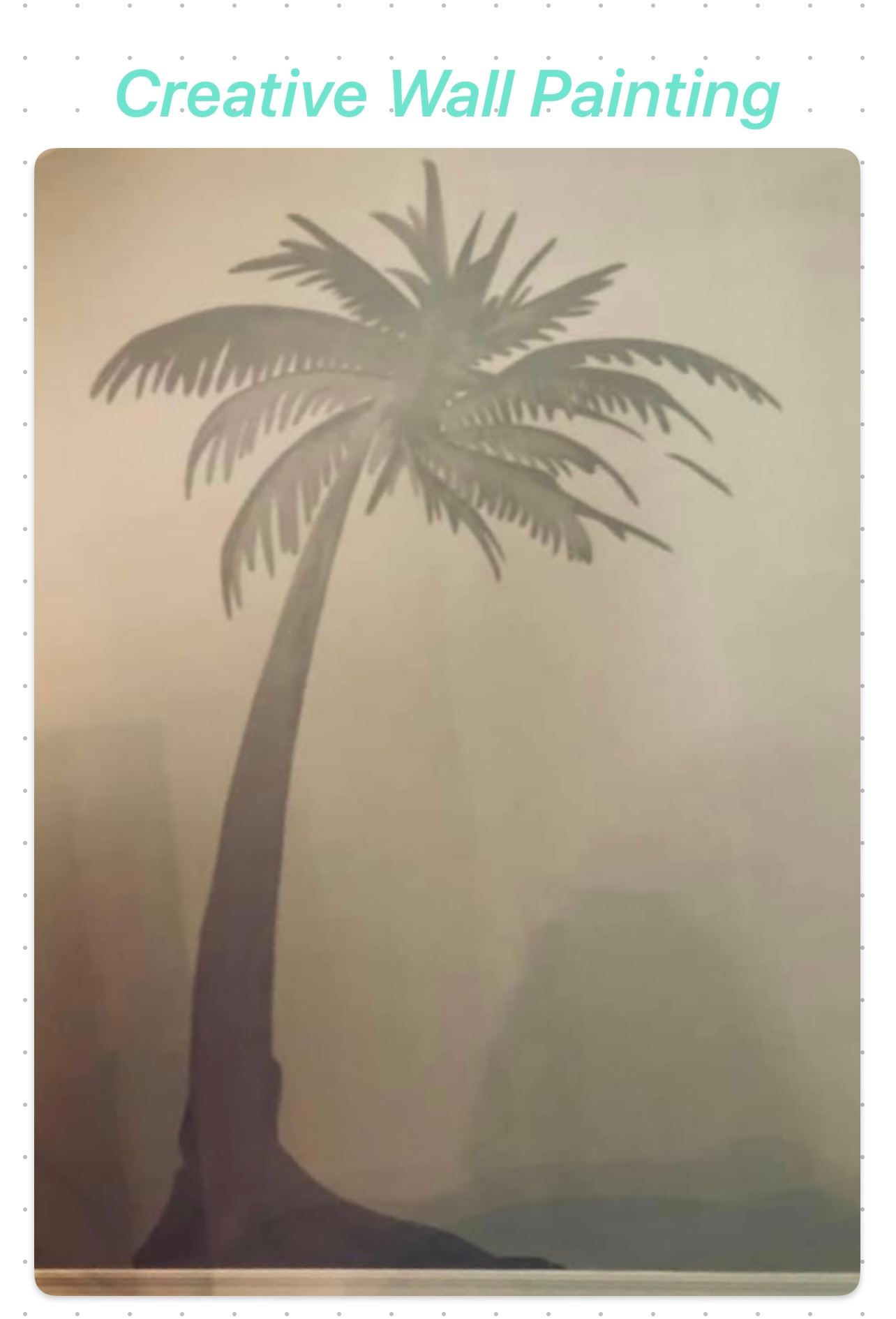 Hand-painted palm tree mural accent wall